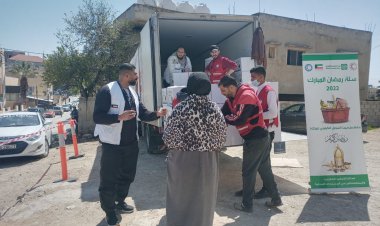 Kuwait Red Crescent Society (KRCS) Distributes 'Ramadan Baskets' to Syrian Refugees