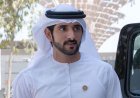 Sheikh Hamdan shares his twins posing with huge balloons at their father's 40th birthday.
