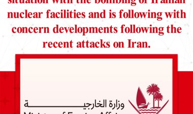 Qatar Expresses Concern Over Escalation Following Bombing of Iranian Nuclear Facilities