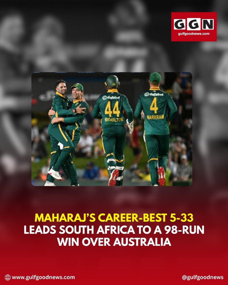 Maharaj’s Career-Best Spell Powers South Africa to 98-Run Win Over Australia