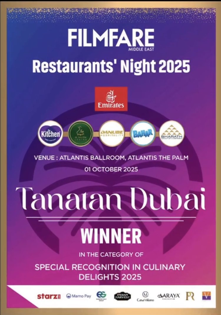Tanatan Dubai Shines at Filmfare Middle East Restaurants’ Night 2025