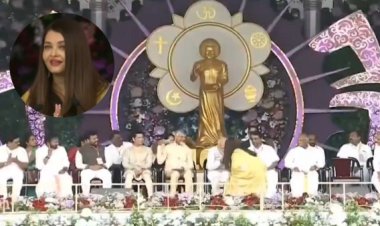 Aishwarya Rai Bachchan Touches PM Modi’s Feet at Sathya Sai Baba Centenary Event, Delivers Emotional Tribute