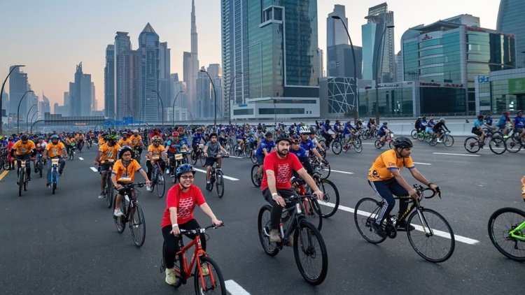 Thousands Cycle Down Sheikh Zayed Road for Dubai Ride 2025