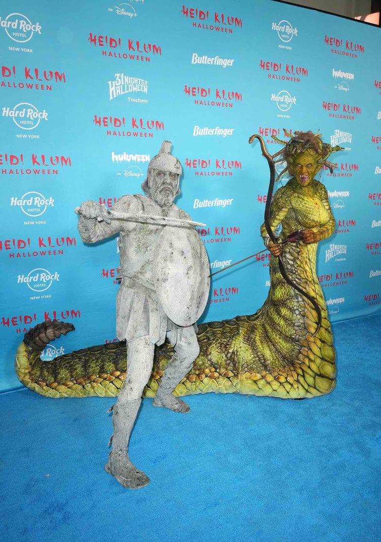 Heidi Klum Channels Medusa at 2025 Halloween Party, Turns Husband Tom Kaulitz into Stone Knight
