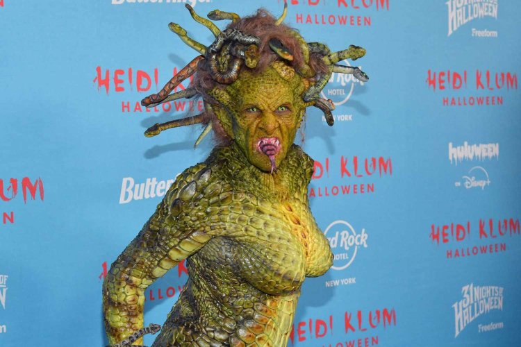 Heidi Klum Channels Medusa at 2025 Halloween Party, Turns Husband Tom Kaulitz into Stone Knight