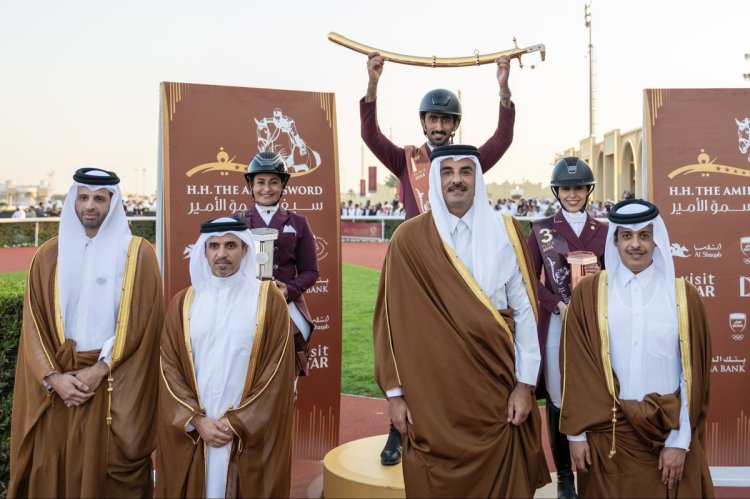 Tamim bin Hamad Al Thani patronises HH the Amir Sword Equestrian Festival closing ceremony at Al Rayyan Turf Track