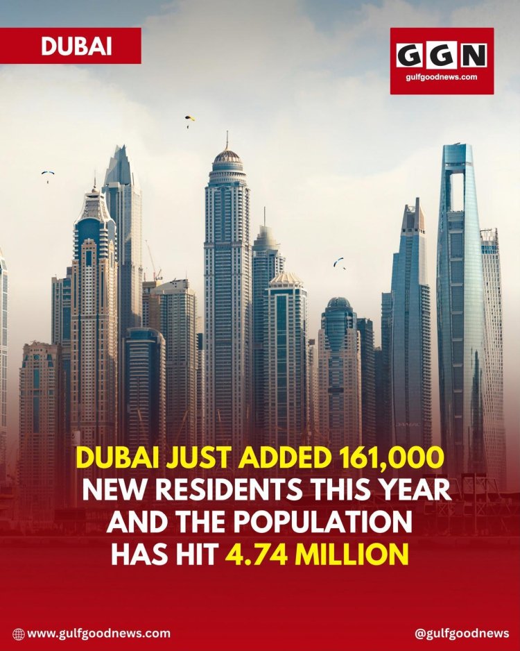 Dubai Population Surges Past 4.74 Million With Over 161,000 New Residents Added in 2026