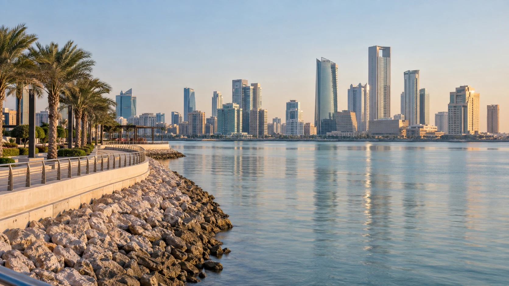 Manama waterfront and city life — AI-generated supporting illustration