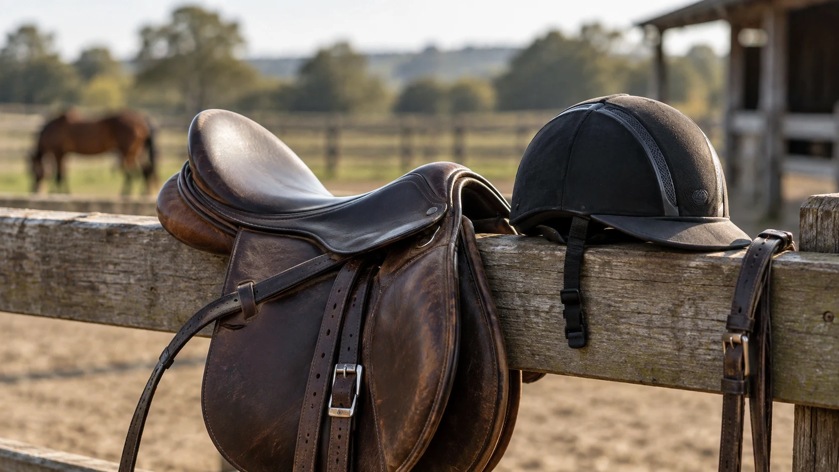 Equestrian sport equipment — AI-generated supporting illustration