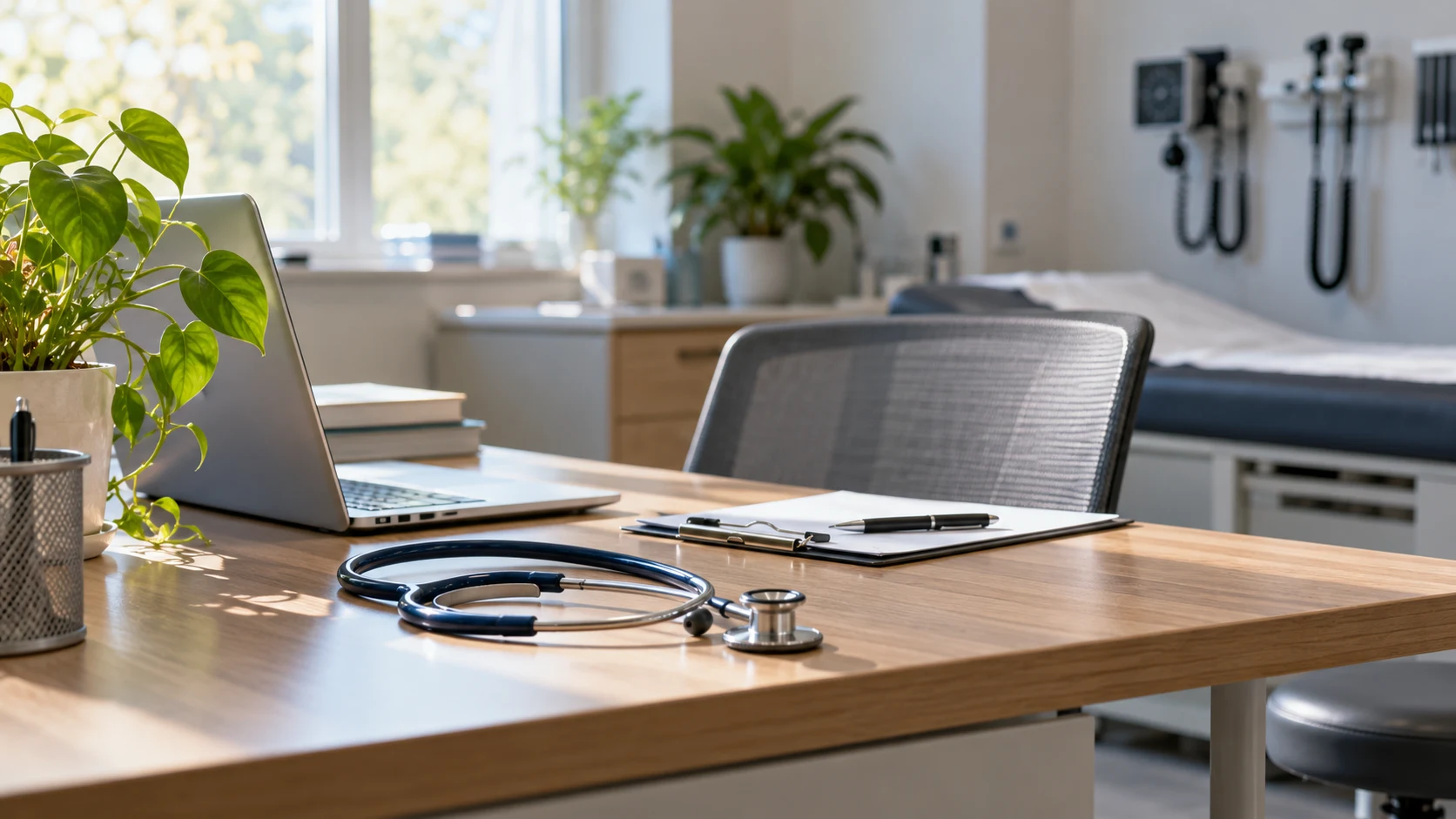 A clinical consultation setting — AI-generated supporting illustration