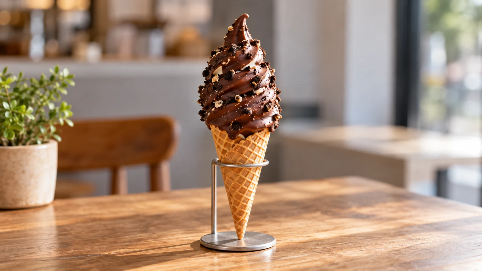 A chocolate-dipped ice cream cone — AI-generated supporting illustration