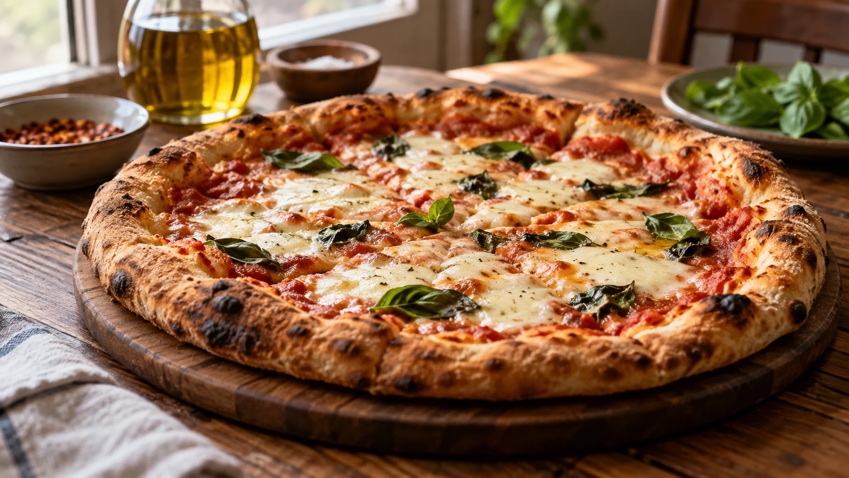 Freshly prepared pizza — AI-generated supporting illustration