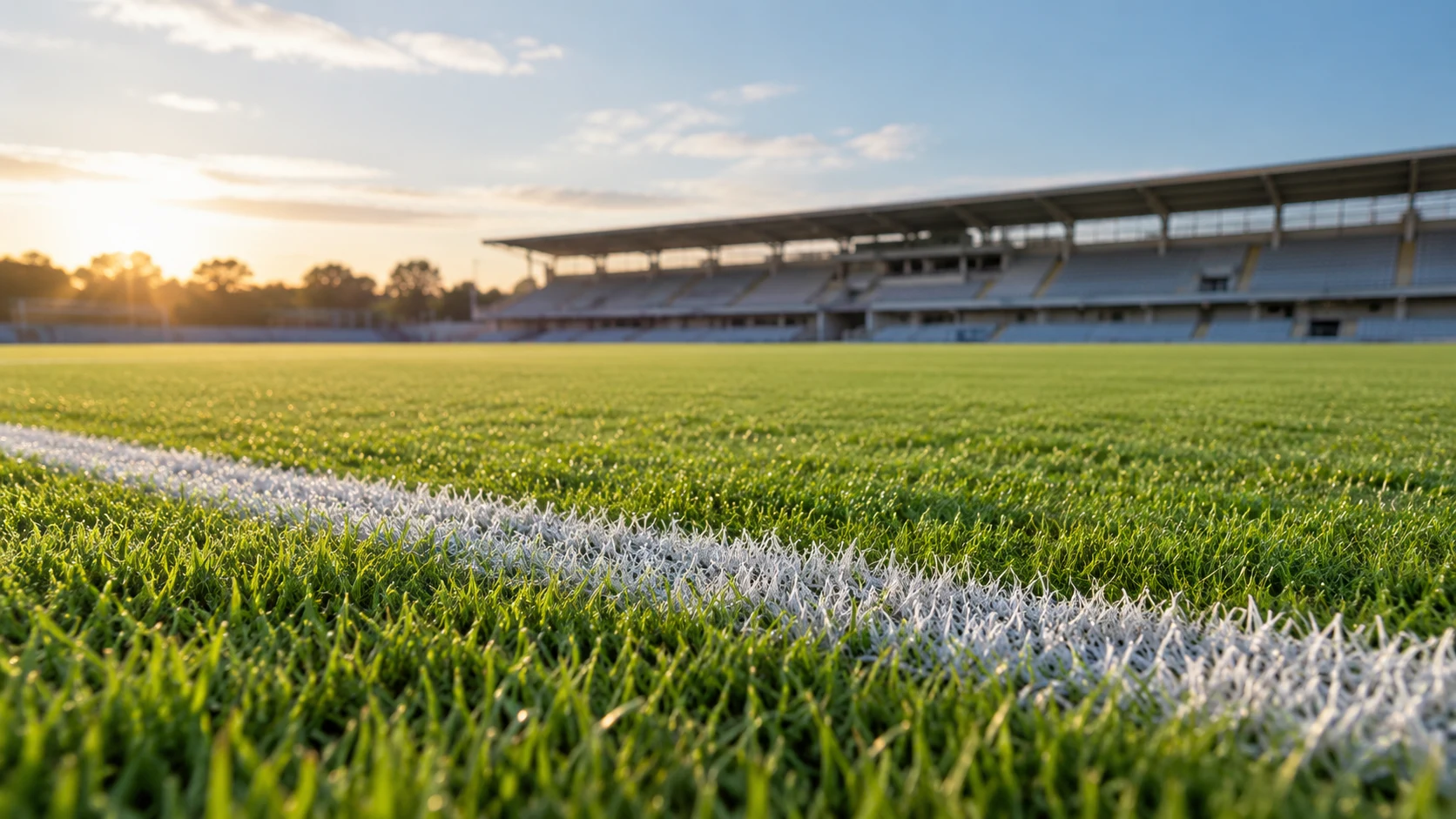 A sports ground prepared for play — AI-generated supporting illustration