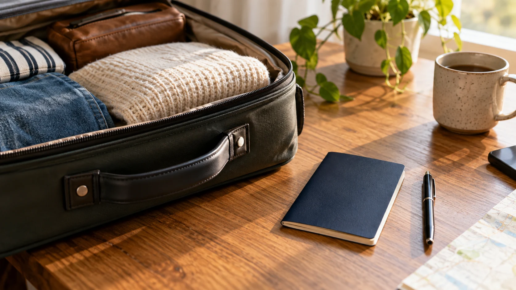 Travel preparation and documents — AI-generated supporting illustration