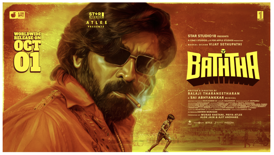 Baththa promotional poster featuring Vijay Sethupathi