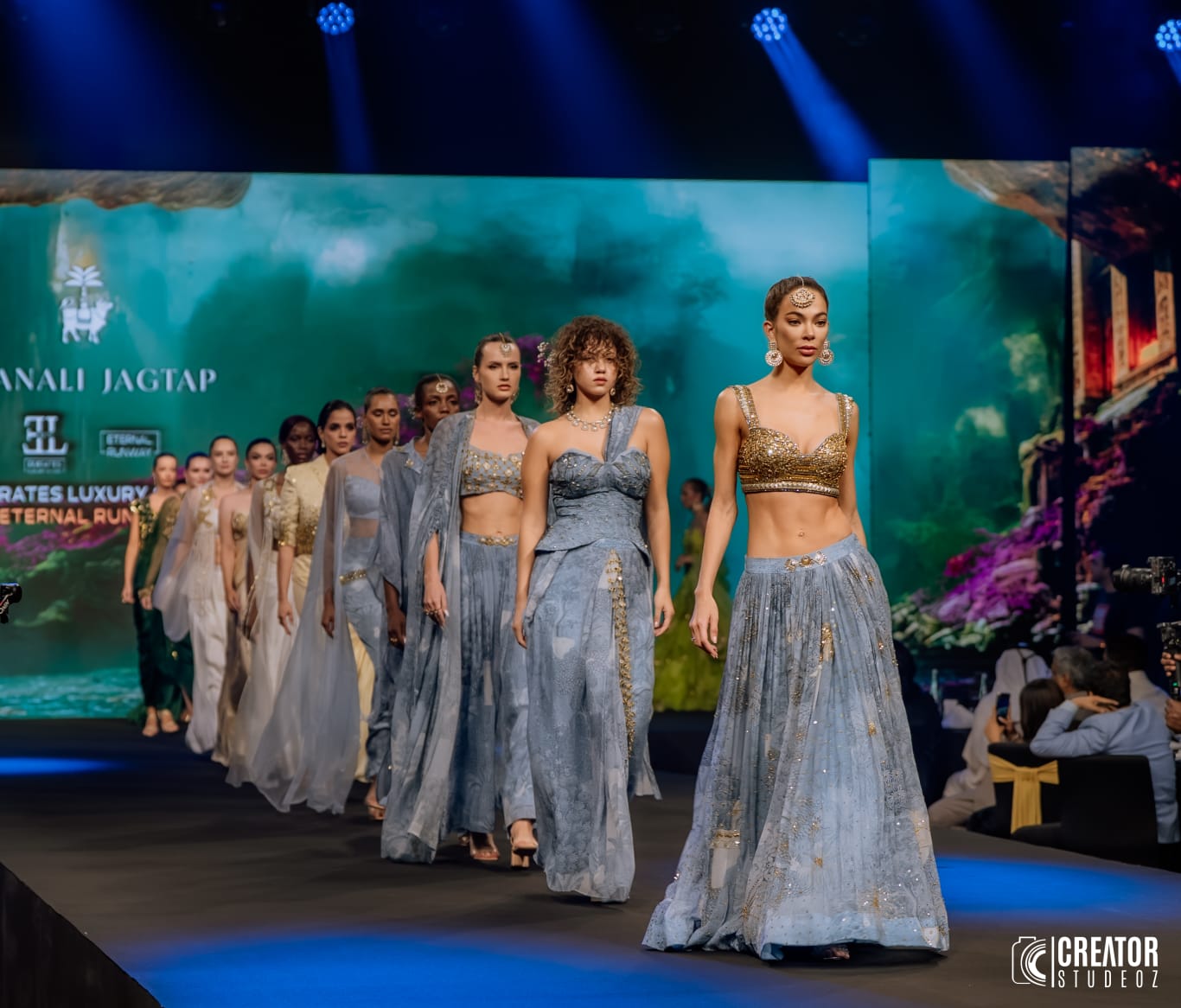 Models presenting a collection on the Eternal Runway in Dubai