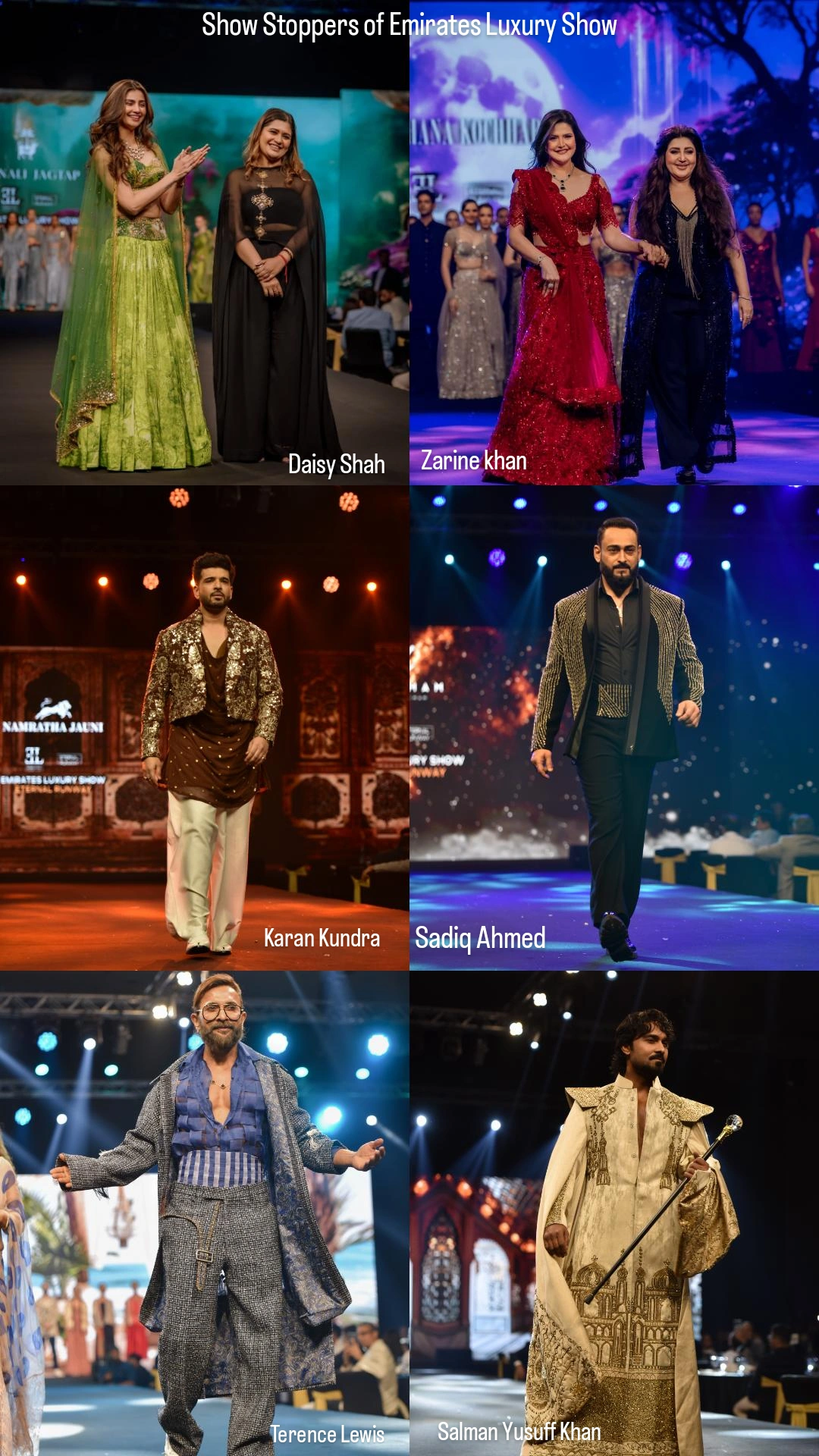 Organiser-supplied collage of Emirates Luxury Show runway appearances