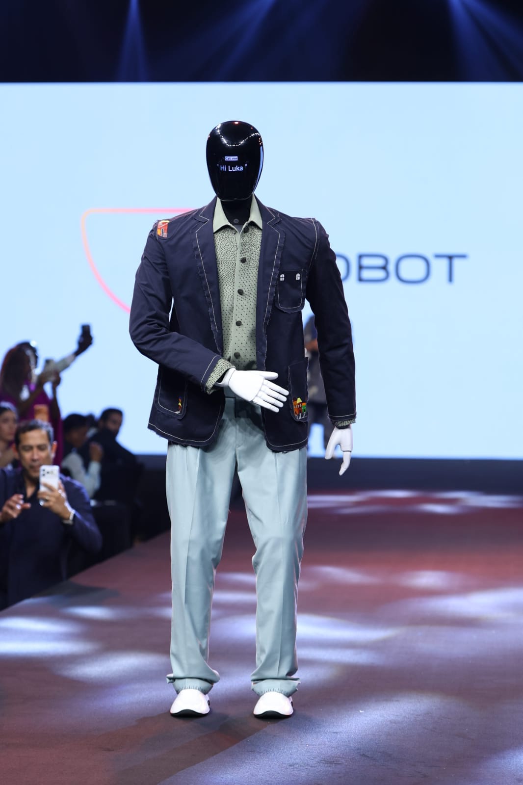 Humanoid robot on the Emirates Luxury Show runway