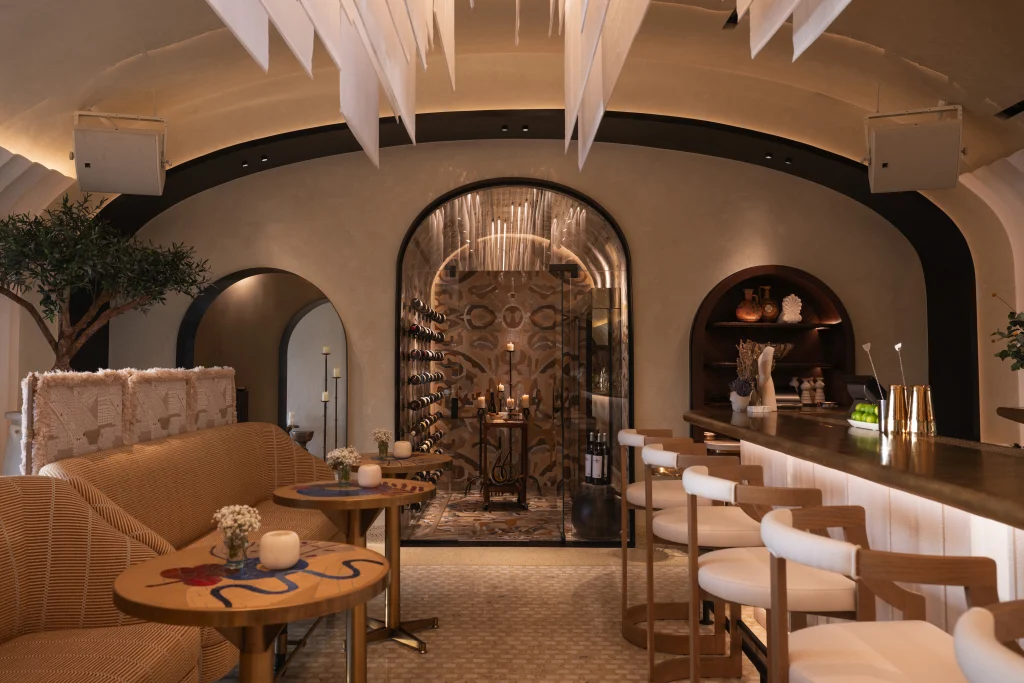 Daytime lounge and bar interior at Avli by tashas Bahrain