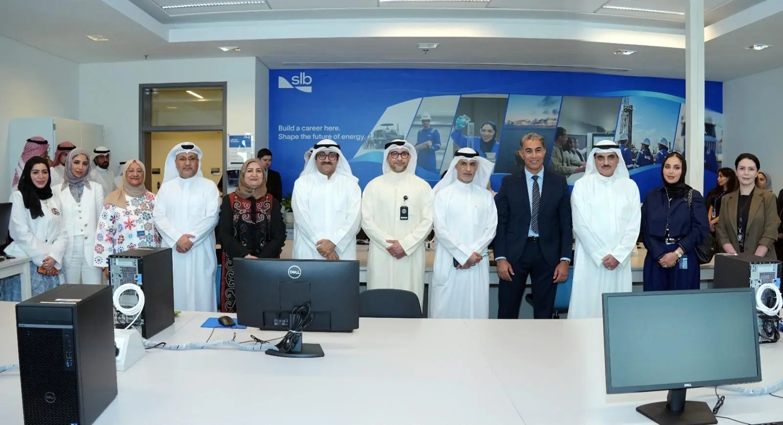 Kuwait University and industry representatives at the Petroleum Services Laboratory