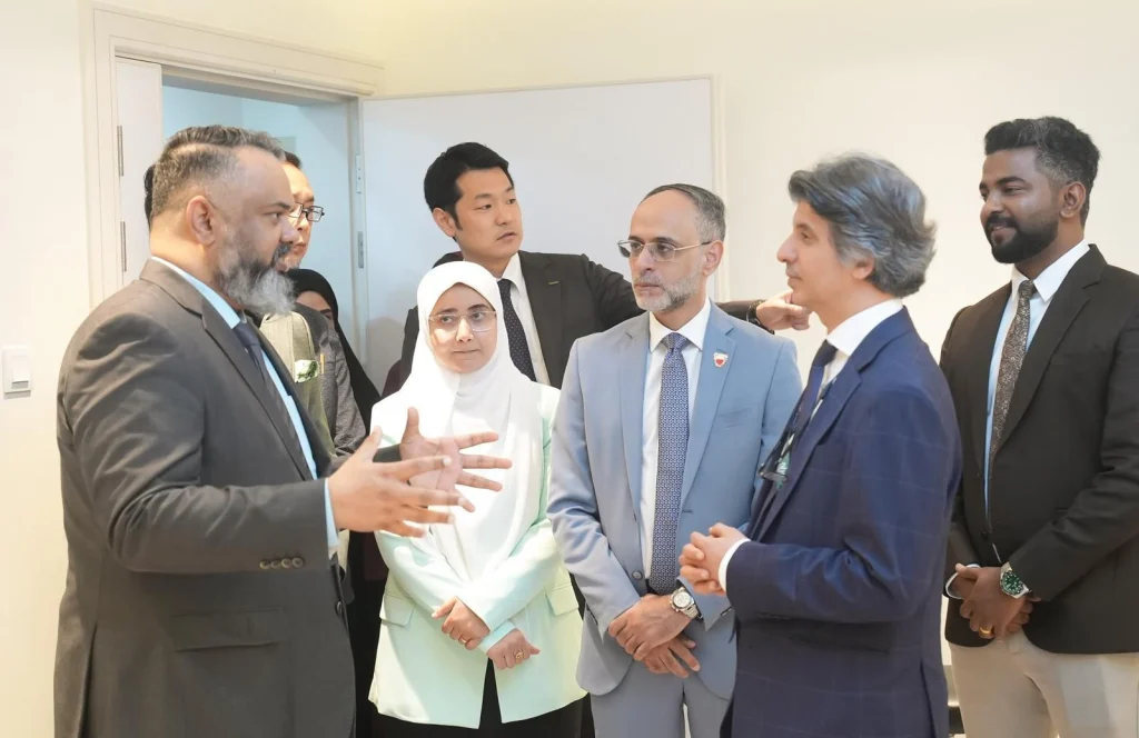 Visitors receive a briefing during the Al Hilal Premier Hospital imaging launch