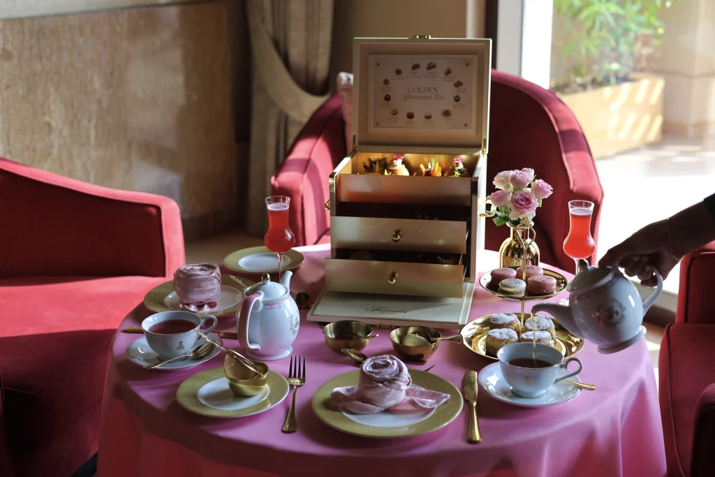 Pink afternoon tea at Fairmont The Palm