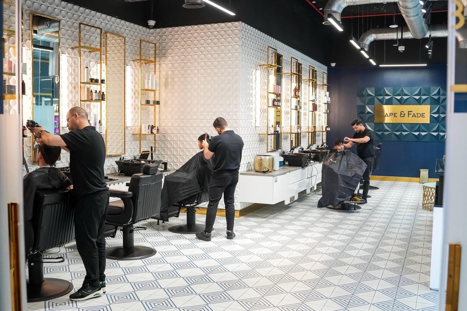 Cape & Fade grooming salon interior in Dubai