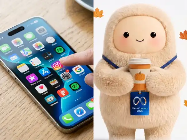 Composite image showing a smartphone and a toy-like figure with a Meta Connect 2026 badge