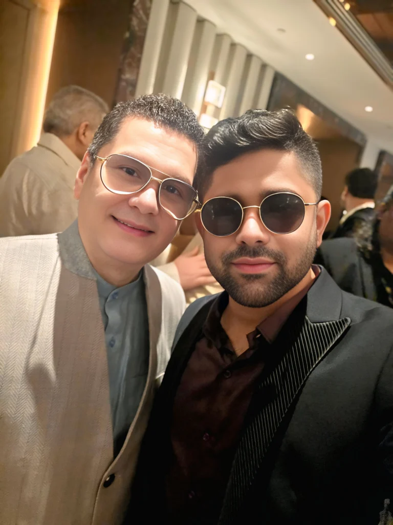 Bilal Kazi and a guest at the IIFA press conference venue