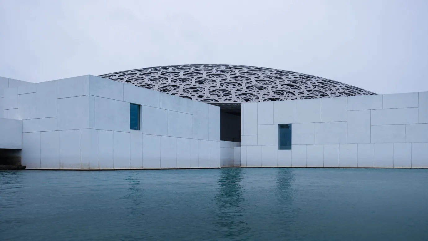 The exterior and dome of Louvre Abu Dhabi