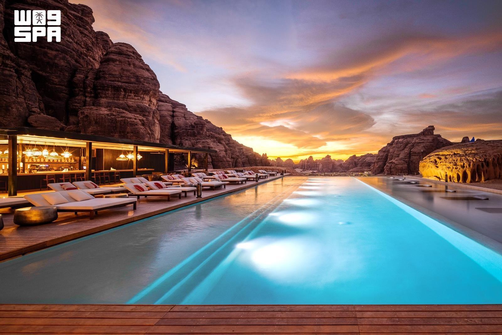 A tourism resort and pool in AlUla