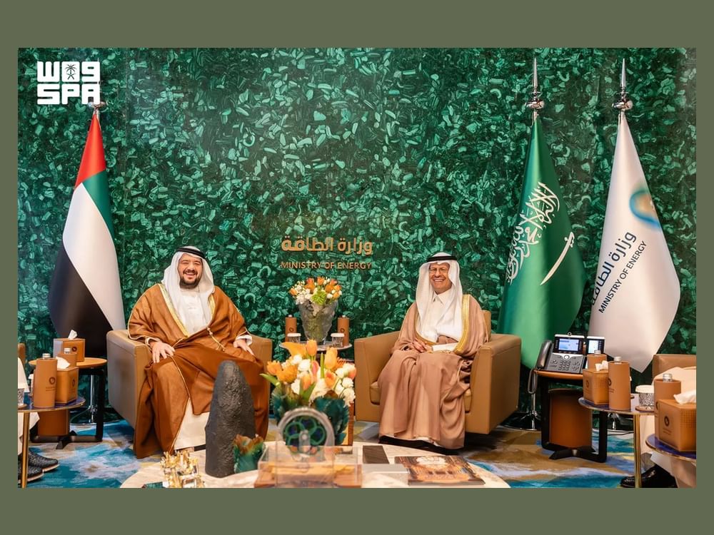 UAE and Saudi officials seated during their meeting.