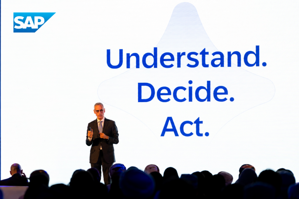 Sergio Maccotta delivering the keynote at SAP Connect Day Oman in Muscat on 6 October 2026