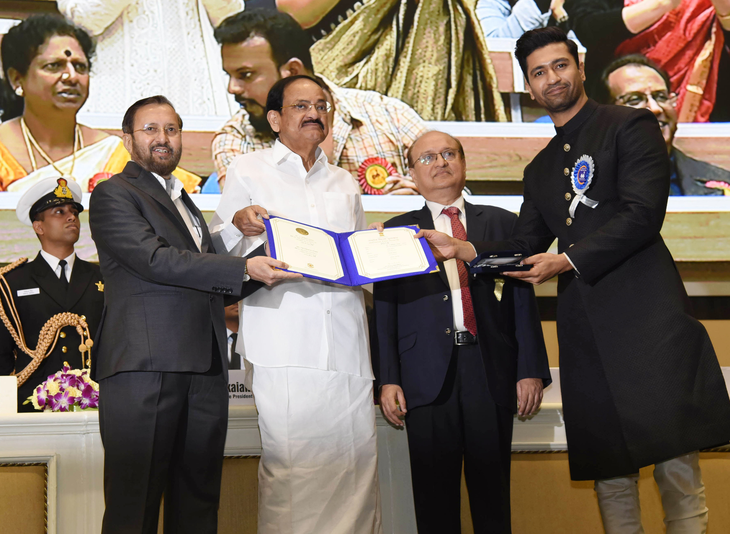 Vicky Kaushal receiving the National Film Award for Uri
